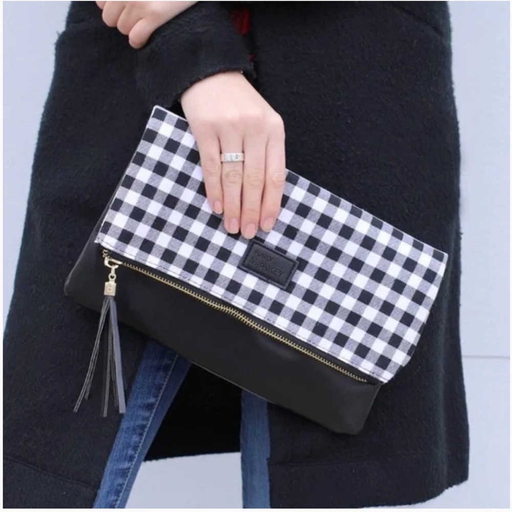 3/$25  Funky Monkey fold over clutch